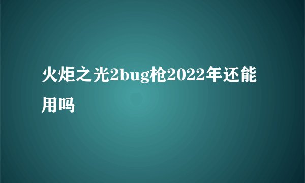 火炬之光2bug枪2022年还能用吗