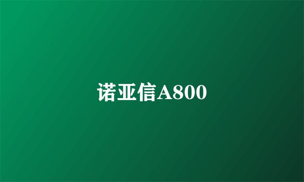 诺亚信A800