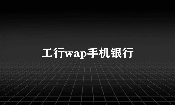 工行wap手机银行