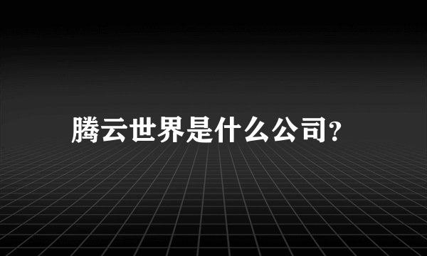 腾云世界是什么公司？