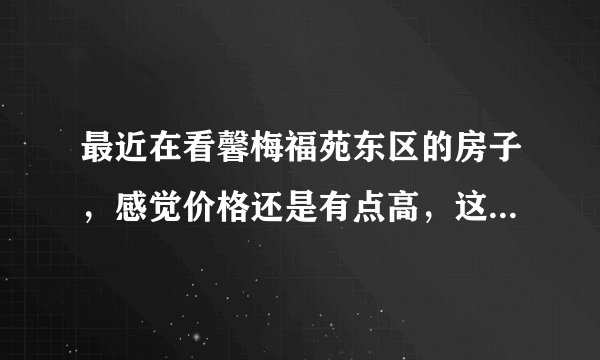 最近在看馨梅福苑东区的房子，感觉价格还是有点高，这个小区之前价格如何？大概多少钱？