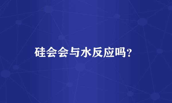 硅会会与水反应吗？
