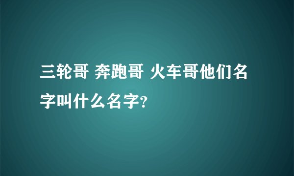 三轮哥 奔跑哥 火车哥他们名字叫什么名字？