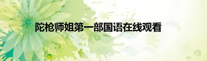 陀枪师姐第一部国语在线观看