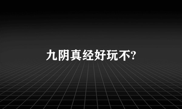 九阴真经好玩不?
