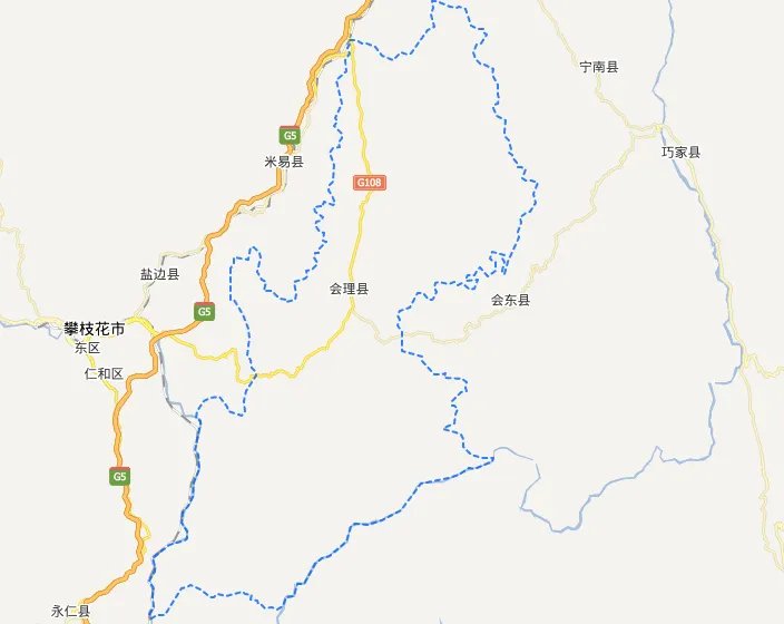 四川省会理县地图