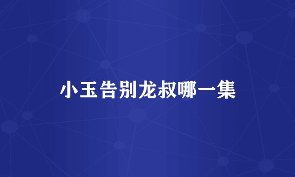 小玉告别龙叔哪一集