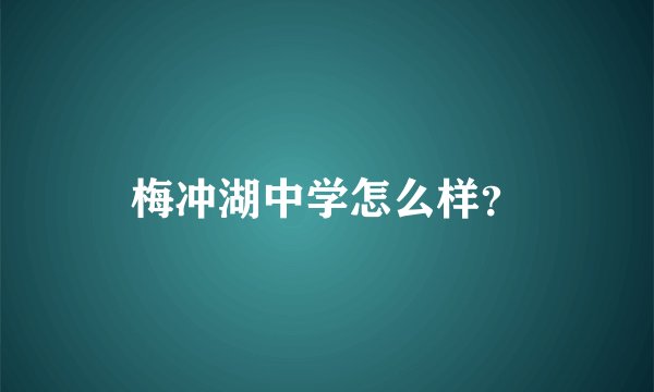 梅冲湖中学怎么样？