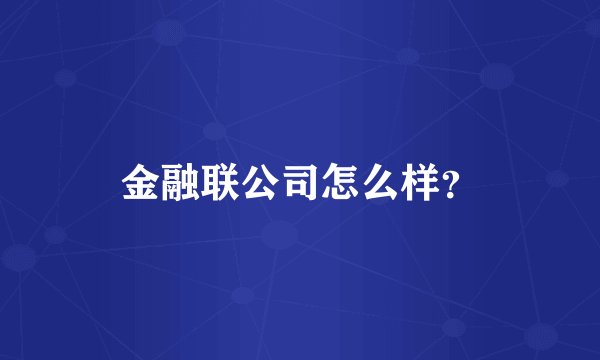 金融联公司怎么样?
