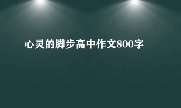心灵的脚步高中作文800字