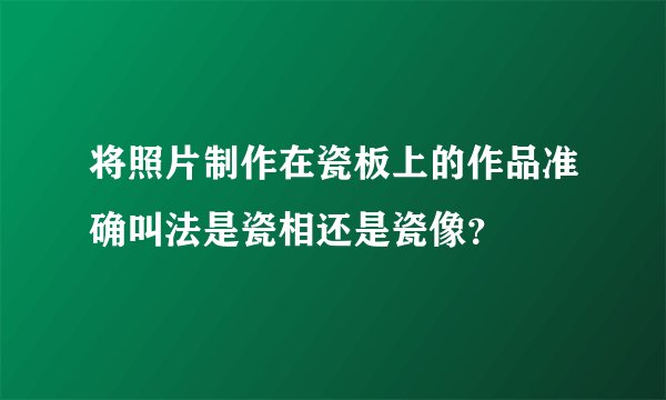 将照片制作在瓷板上的作品准确叫法是瓷相还是瓷像？