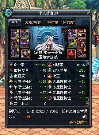 85版女大枪刷图加点