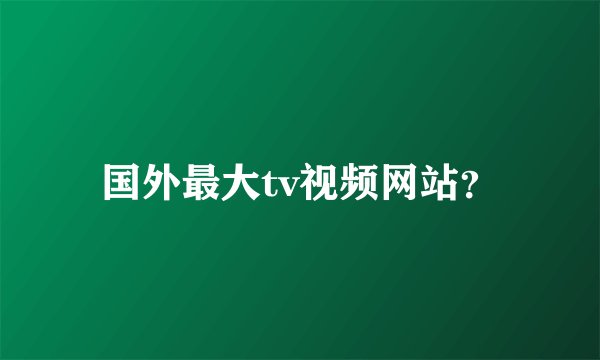 国外最大tv视频网站？