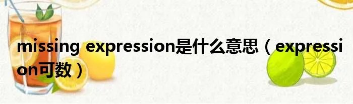 missing expression是什么意思（expression可数）