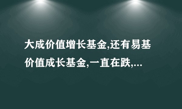 大成价值增长基金,还有易基价值成长基金,一直在跌,到底怎么回事?