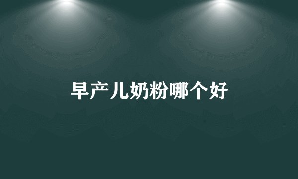 早产儿奶粉哪个好