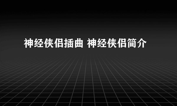神经侠侣插曲 神经侠侣简介