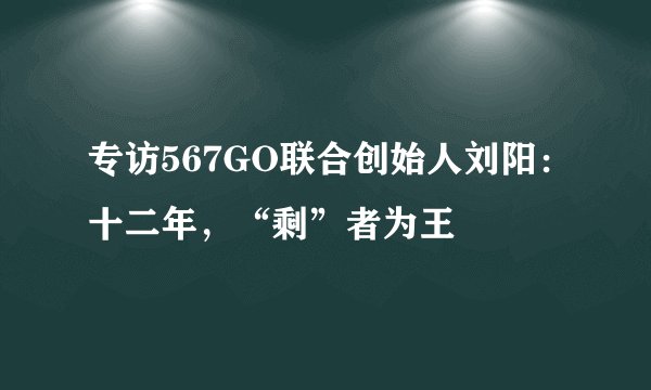 专访567GO联合创始人刘阳:十二年,“剩”者为王