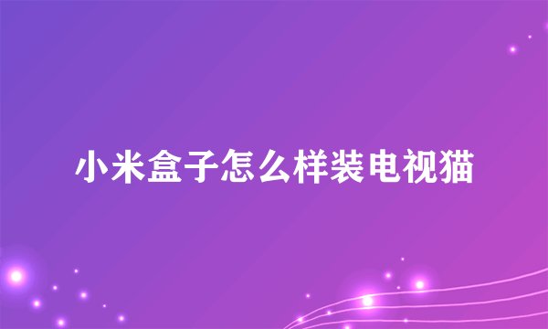 小米盒子怎么样装电视猫