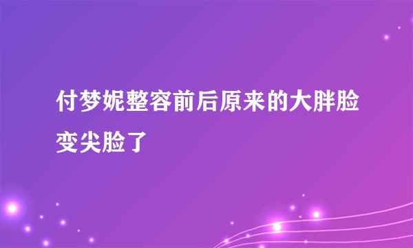 付梦妮整容前后原来的大胖脸变尖脸了