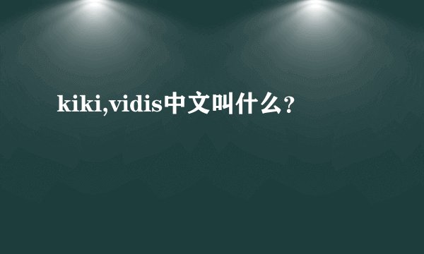 kiki,vidis中文叫什么？