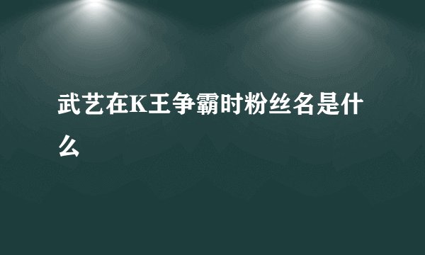 武艺在K王争霸时粉丝名是什么