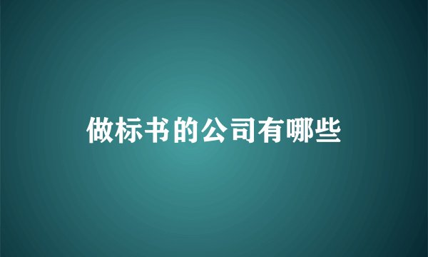 做标书的公司有哪些