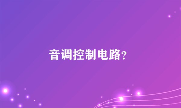 音调控制电路？