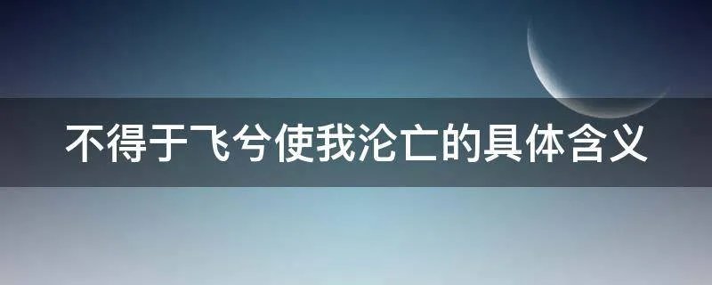 不得于飞兮使我沦亡的具体含义