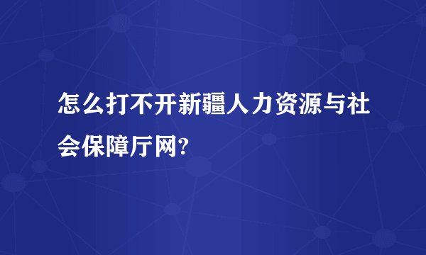 怎么打不开新疆人力资源与社会保障厅网?