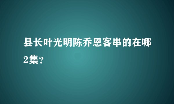县长叶光明陈乔恩客串的在哪2集？