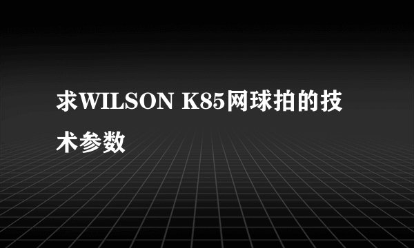 求WILSON K85网球拍的技术参数