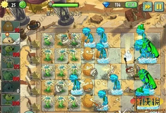 《植物大战僵尸2》埃及坚不可摧第三天攻略