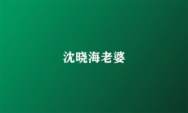 沈晓海老婆