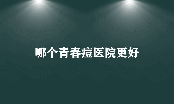 哪个青春痘医院更好