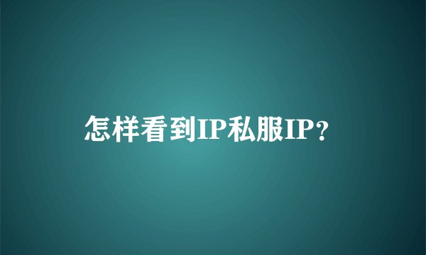 怎样看到IP私服IP？