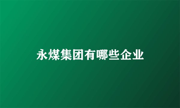 永煤集团有哪些企业