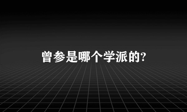 曾参是哪个学派的?