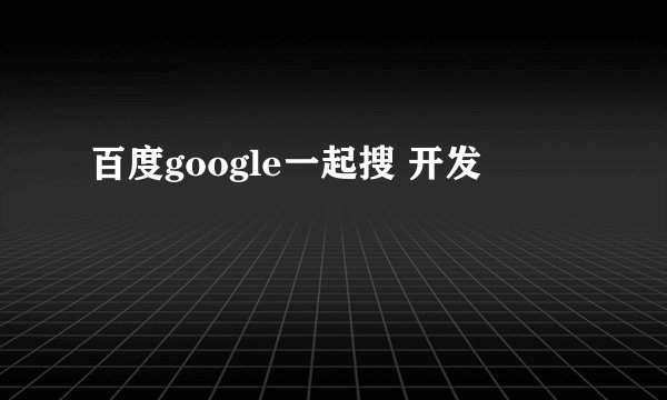 百度google一起搜 开发