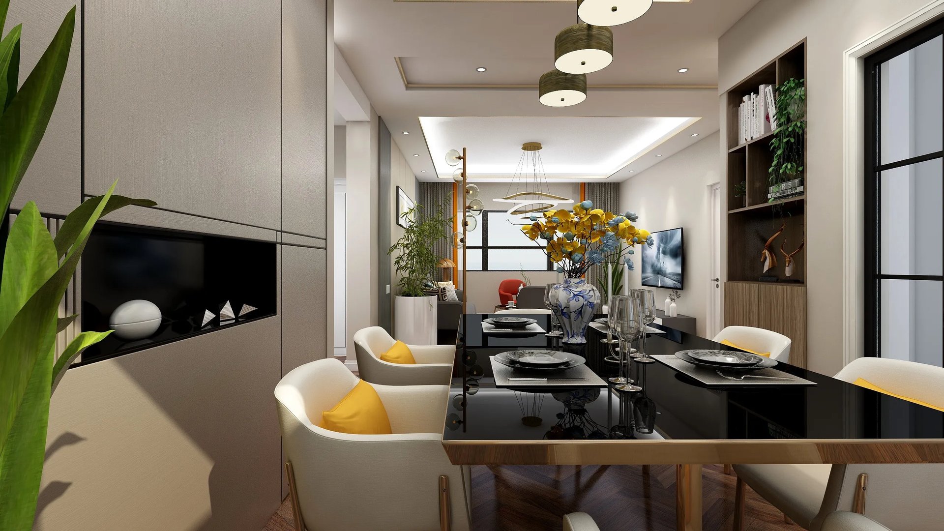 大连市甘井子区-中海万锦公馆122平米现代轻奢风格案例