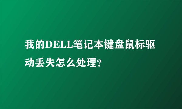 我的DELL笔记本键盘鼠标驱动丢失怎么处理？