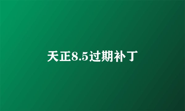天正8.5过期补丁