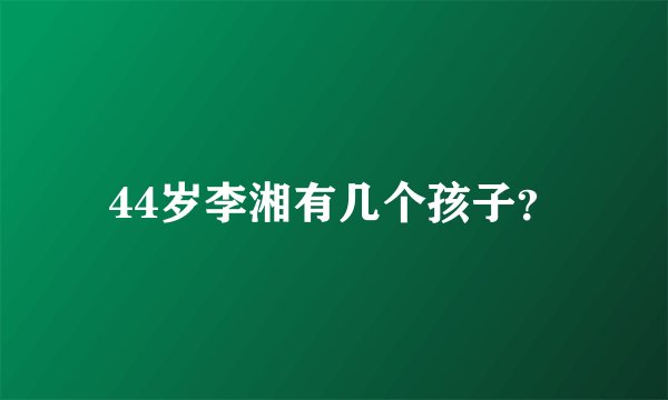 44岁李湘有几个孩子？