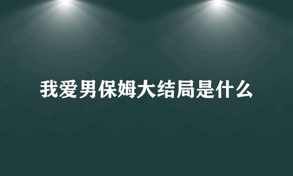 我爱男保姆大结局是什么