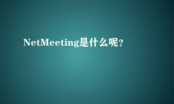 NetMeeting是什么呢？