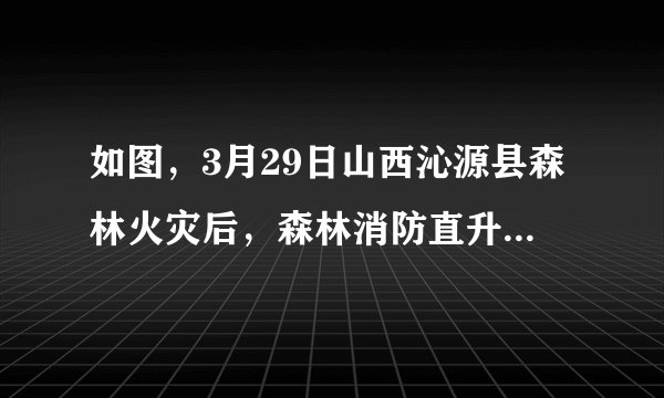 如图，3月29日山西沁源县森林火灾后，森林消防直升机汲水灭火时，要提前打开水袋才能使水袋中的水洒在火场正上方，这样做主要是利用了（   ）A.水受到重力的作用B.水受到惯性的作用C.水具有惯性D.水向前的冲力