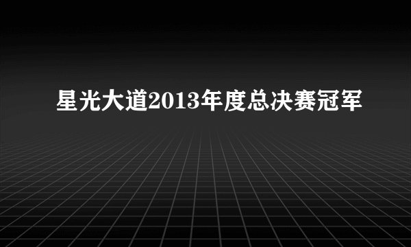 星光大道2013年度总决赛冠军