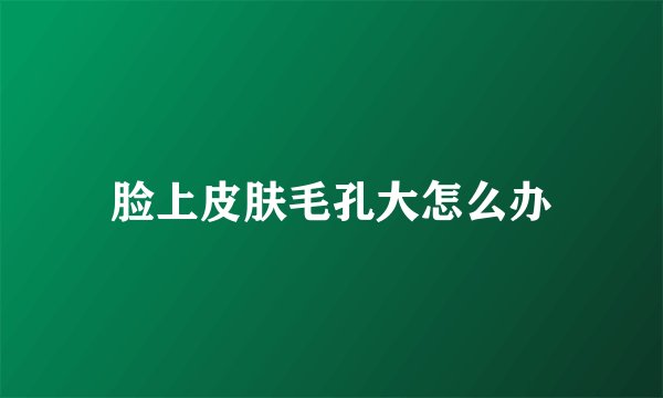 脸上皮肤毛孔大怎么办