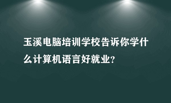 玉溪电脑培训学校告诉你学什么计算机语言好就业？