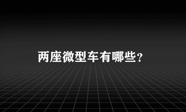 两座微型车有哪些？